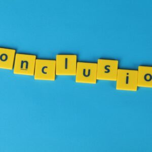 conclusion word formed from lettered yellow tiles
